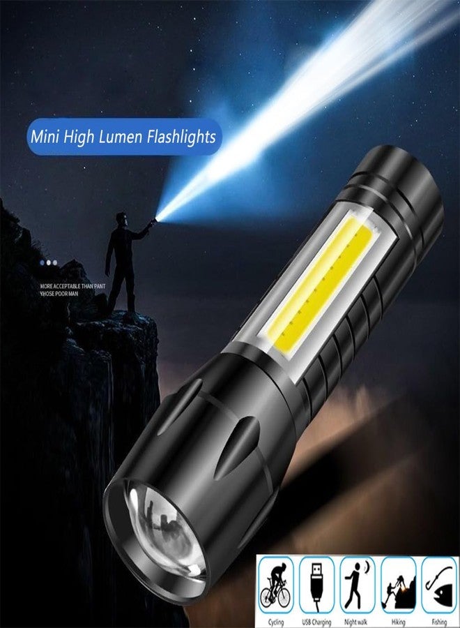 DOTCOM LED Emergency Handheld Flashlight USB Rechargeable Flashlight 3 Modes Adjustable Focus,Portable Waterproof LED Flashlight with COB Side Lights，Best Tactical Torch for Hurricane (1pack) - Image 5